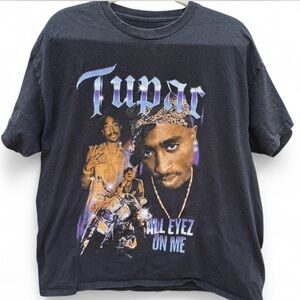 Black Retro XL 90s Style “All EyeZ on Me” Tupac Graphic T-Shirt